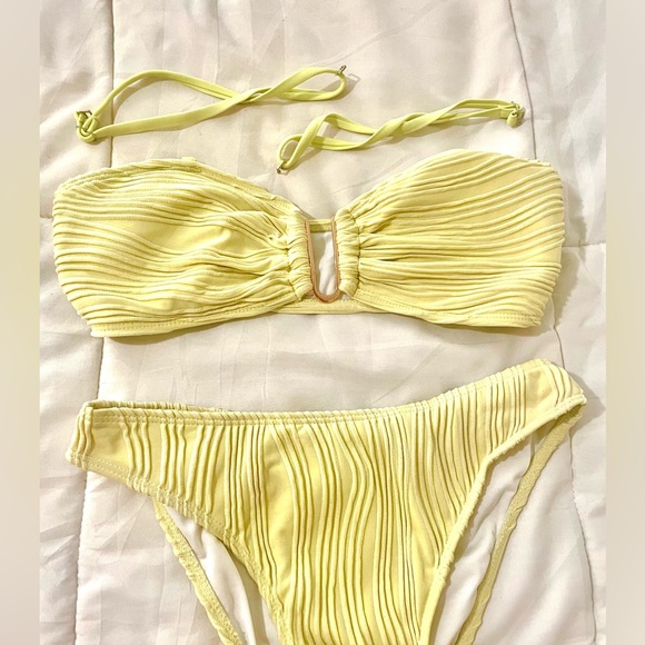 Fanuerg Yellow Ribbed Bikini Set - Picture 5 of 11
